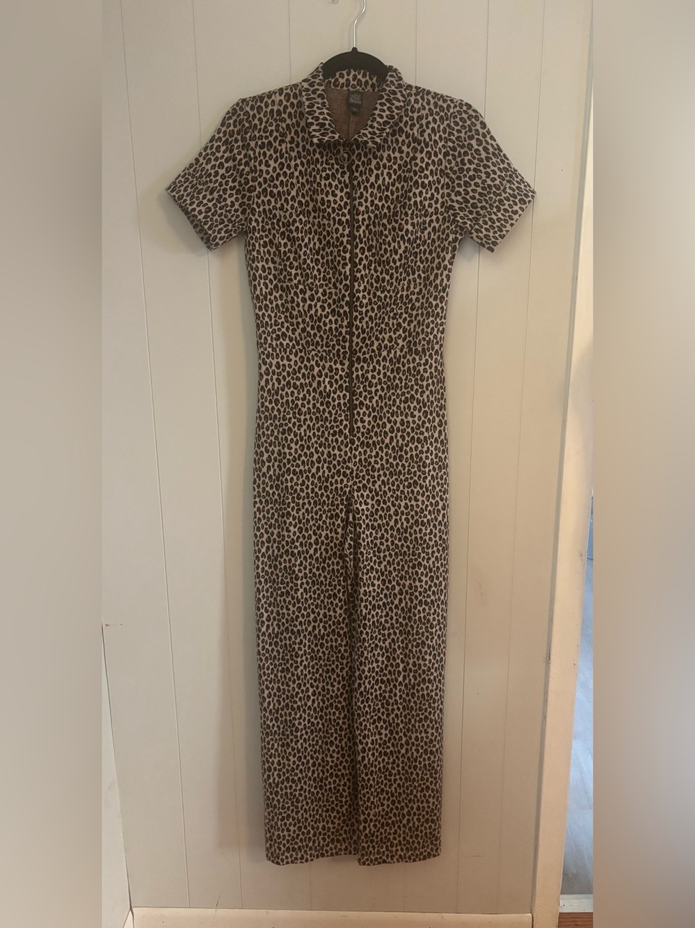 Wild Fable Leopard Print Zip Front Wide Leg Romper Jumpsuit XS